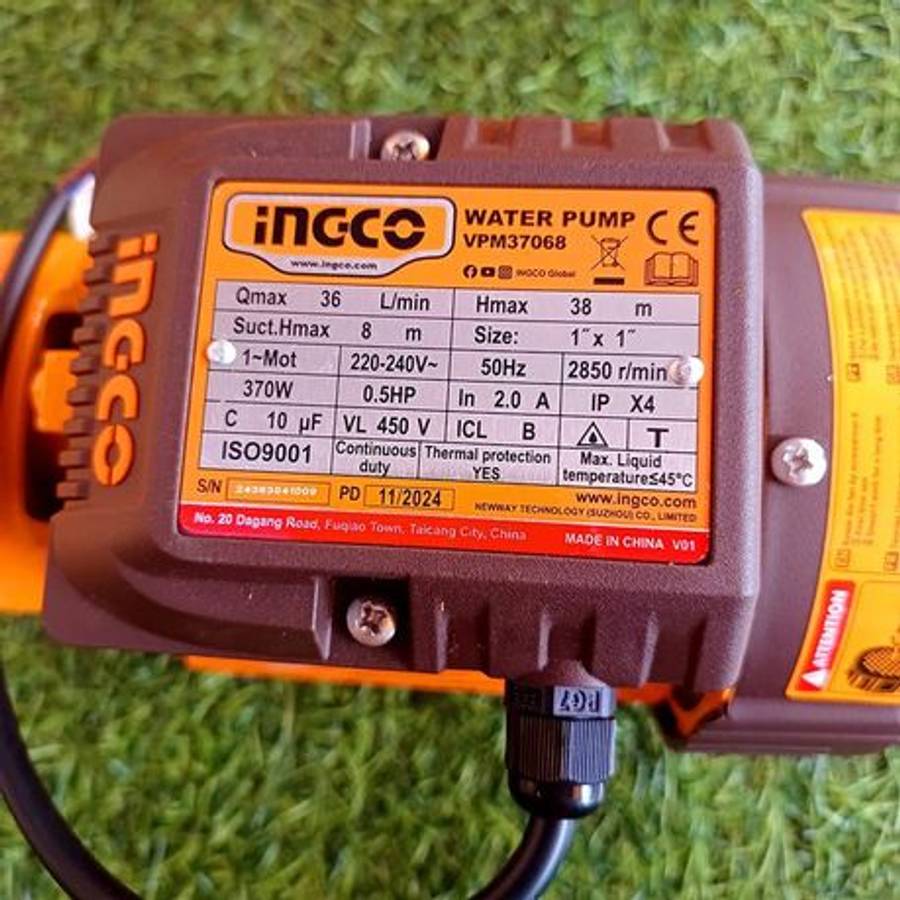 Ingco - Peripheral Water Pump - 370W(0.5HP) - Ingco - Peripheral Water Pump - 370W(0.5HP)