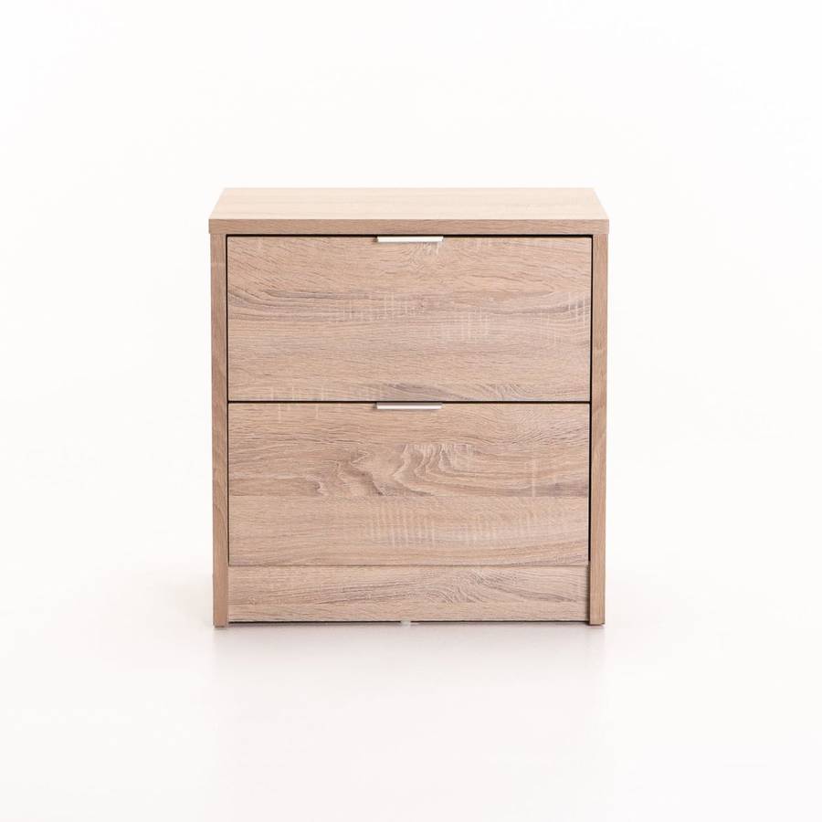 Kappa 2 Drawer Pedestal - Light Oak/Light Grey