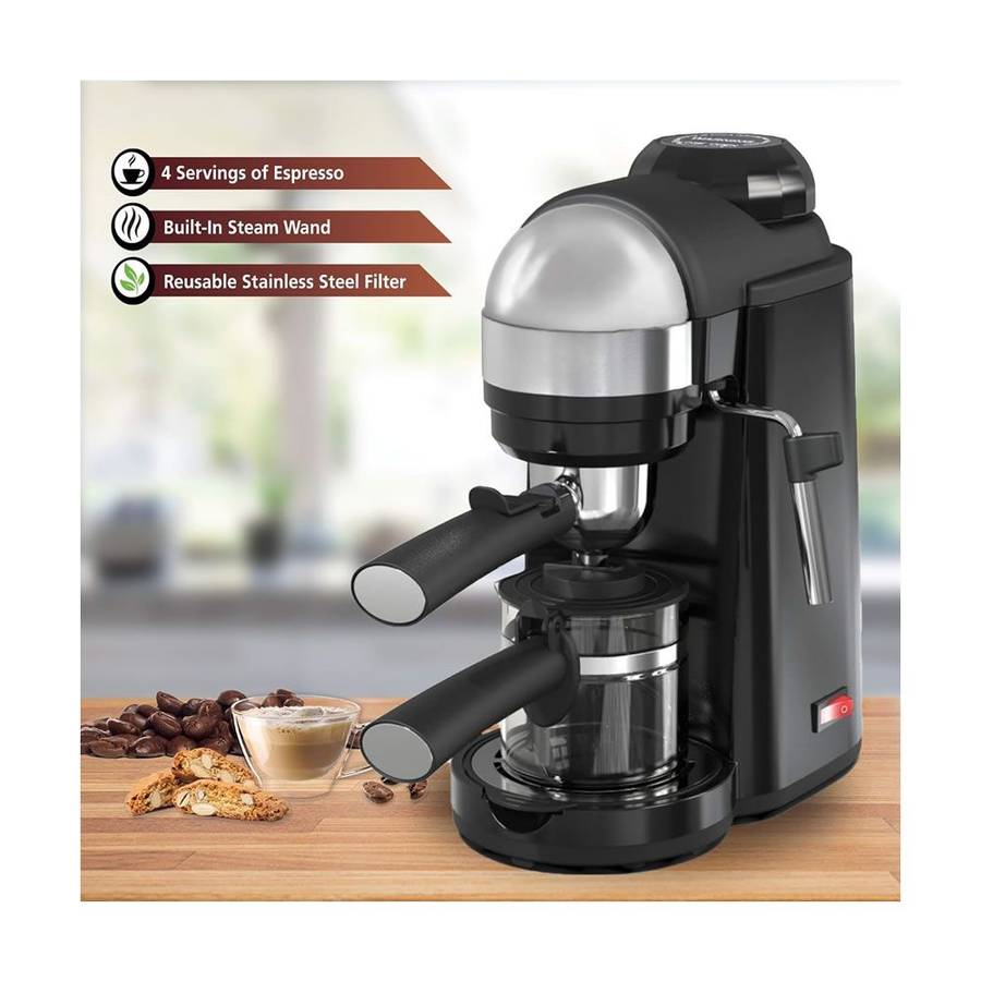 Enzo - Italian 3.5-bar Coffee Maker with Milk Steamer