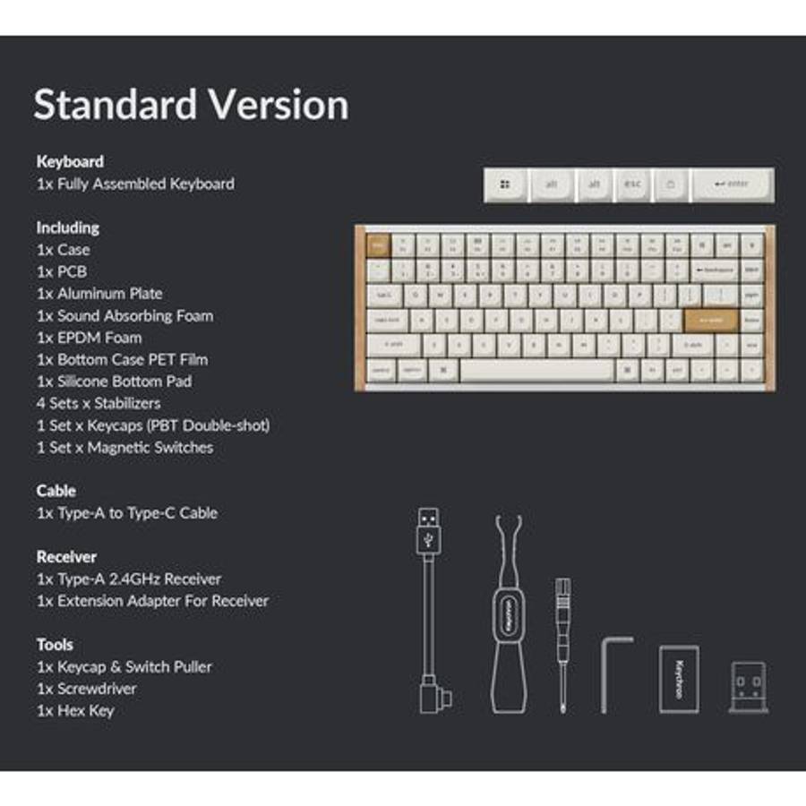 Keychron - K2 HE Wireless Special Edition Magnetic Custom Keyboard | Nebula Switch  White - Ke...