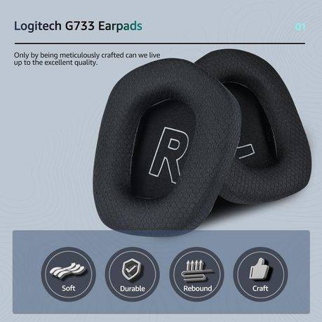 Logitech headphone G733 / G335 ear pad with Durable Mesh Fabric