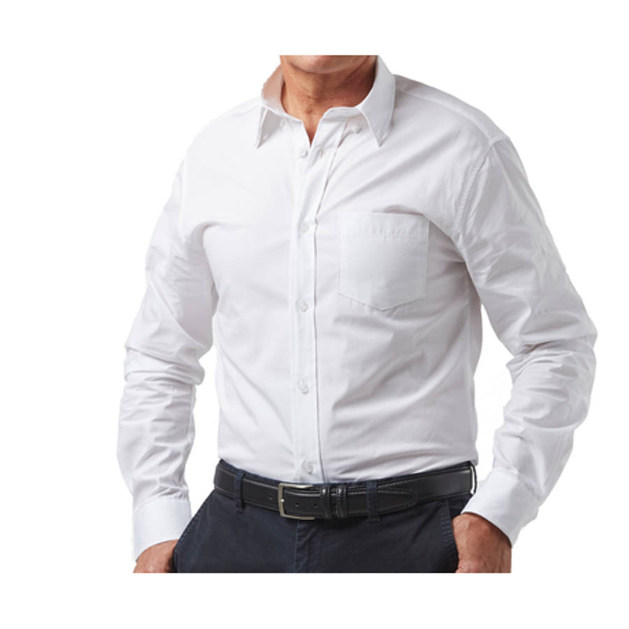 Dromex - 100% Cotton Long Sleeve Formal Shirt - White - M - Dromex - 100% Cotton Long Sleeve Form...