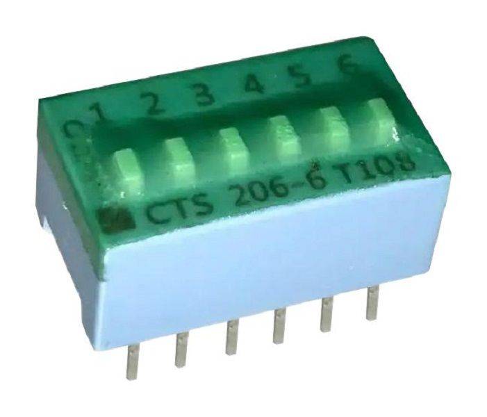 Cts (206-6ST) DIP / SIP Switch, SPST, 50 V, 100 mA