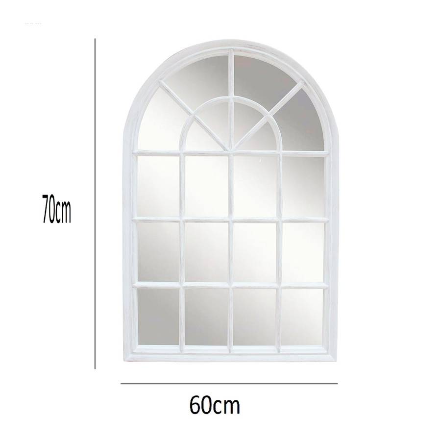 Wooden Arched Wall Mirror - 70cm