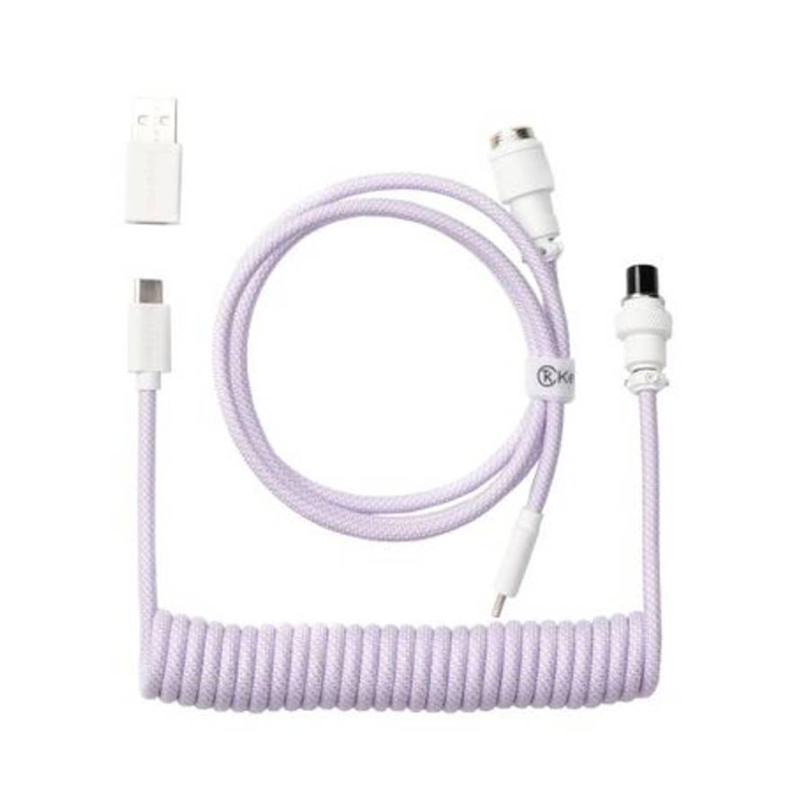 Keychron - Coiled Aviator Cable - Light Purple/Straight - Keychron - Coiled Aviator Cable - Light...