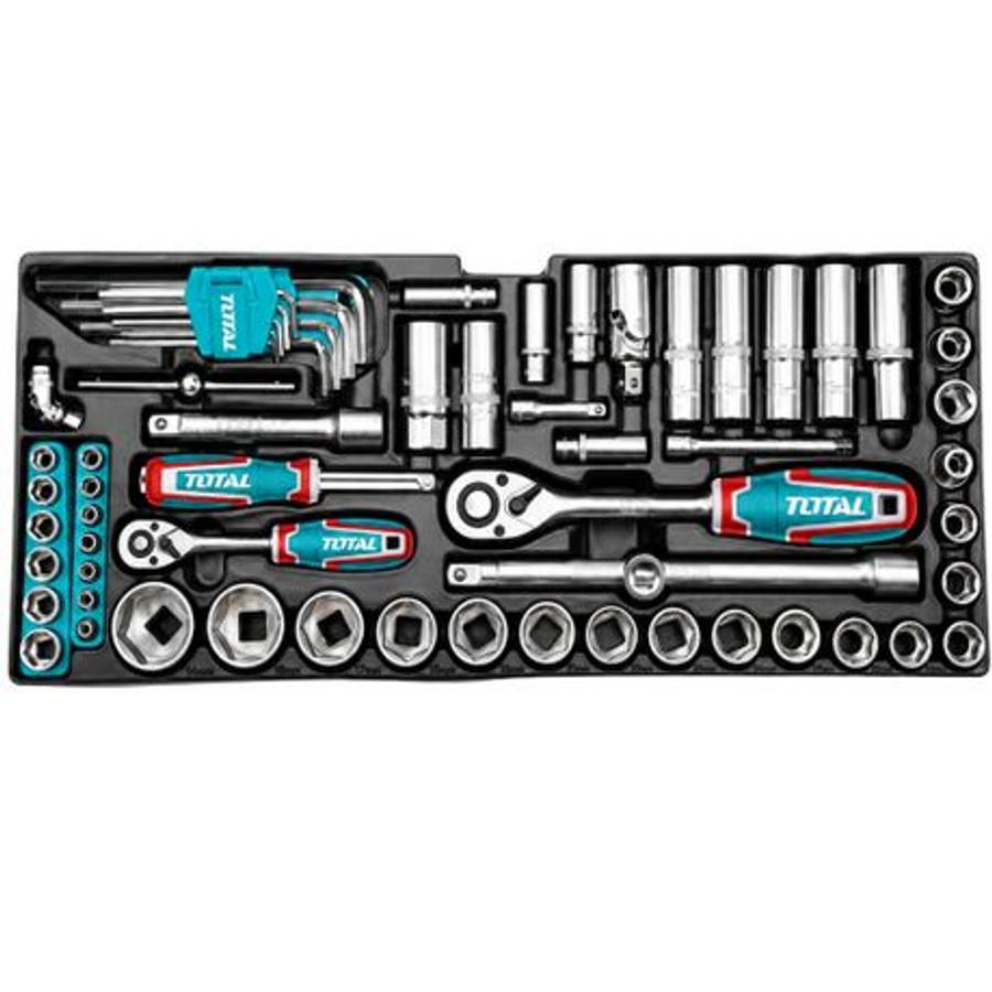 Total tools - 136 Piece Mechanics Hand Tool Set in Metal Toolbox - Total tools - 136 Piece Mechan...