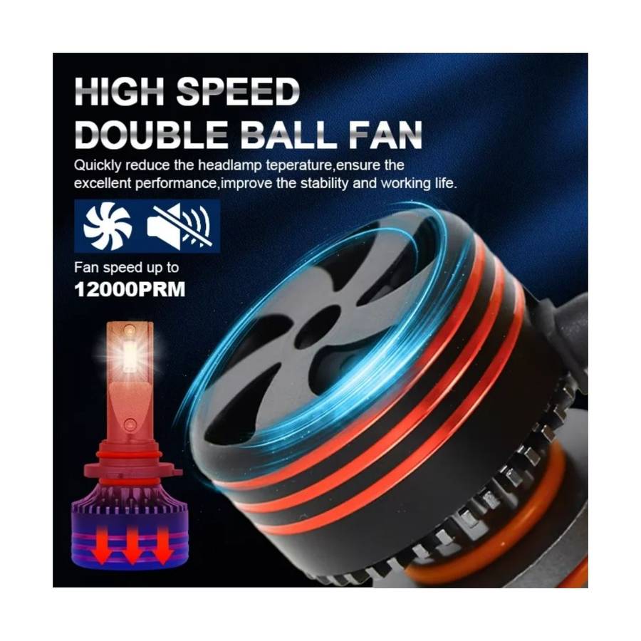 H7 12000LM 65W M8- Super Bright Led Headlight Bulbs- Pack Of 2