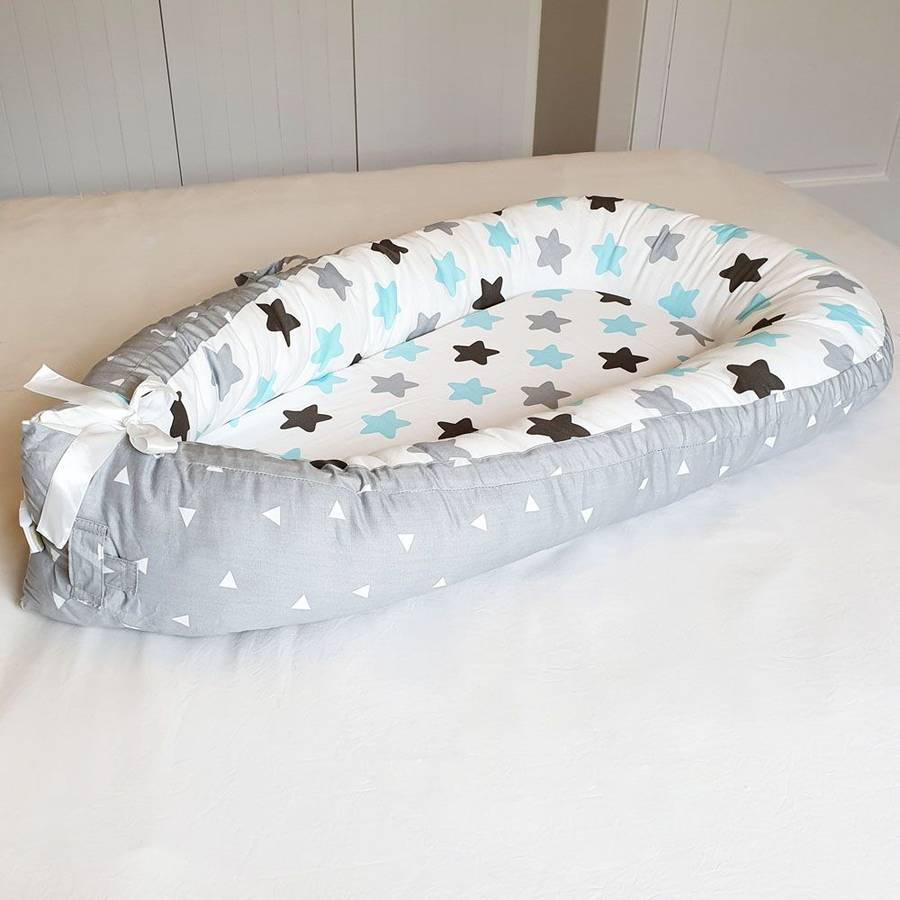 Portable Baby Nest and Co-Sleeper - Blue Stars