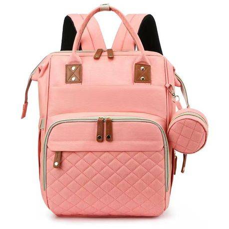 New Stylish Multi-Functional Baby Diaper Bag & Bed - Pink