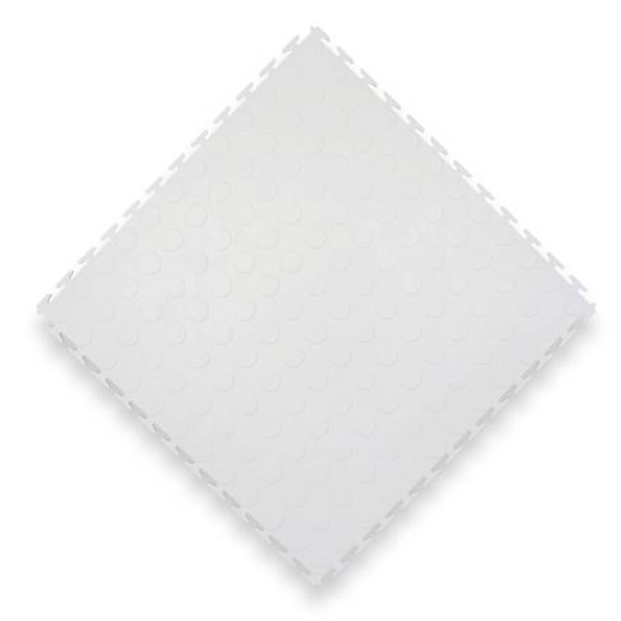PVC Interlocking Rubber Floor Tile - Gym Mats (Pack of 4 - 1sqm) - White