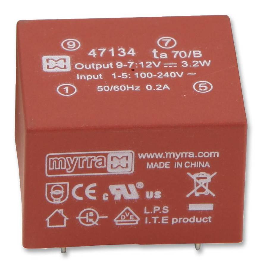 Myrra (47151) AC/DC PCB Mount Power Supply (PSU), 4.2 W, 3.3 V, 1.35 A