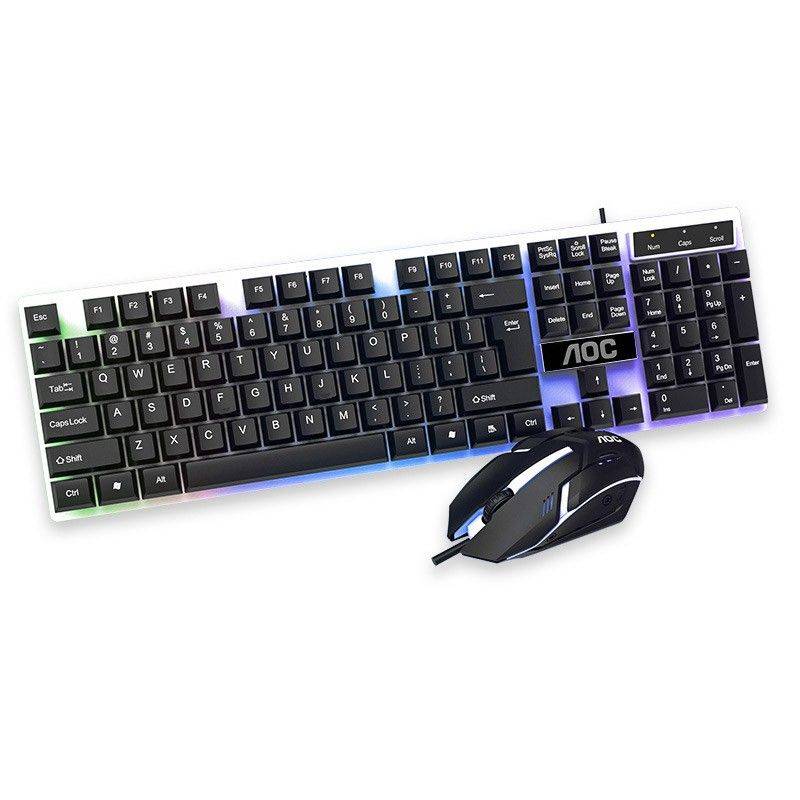 AOC KM100 Wired Gaming Keyboard & 800DPI 6 Button Mouse Set - No retail packaging