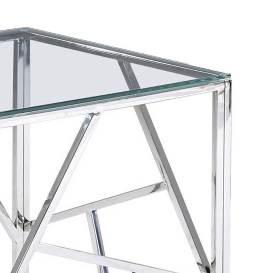 Cyprus Side/ End Table- Grey, Transparent