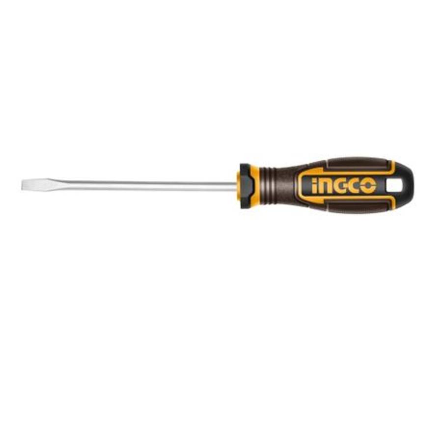 Ingco - Magnetic S2 Slotted Screwdriver (5.5 × 100 mm) - Ingco - Magnetic S2 Slotted Screwdriver...