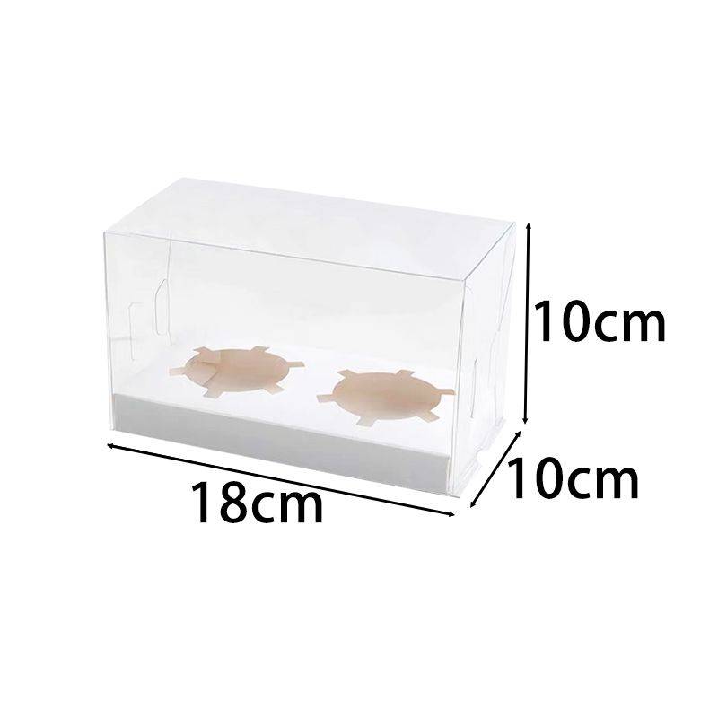 Transparent Cupcake Boxes Cupcake Containers Carrier Holders and Ribbon - 2 Count