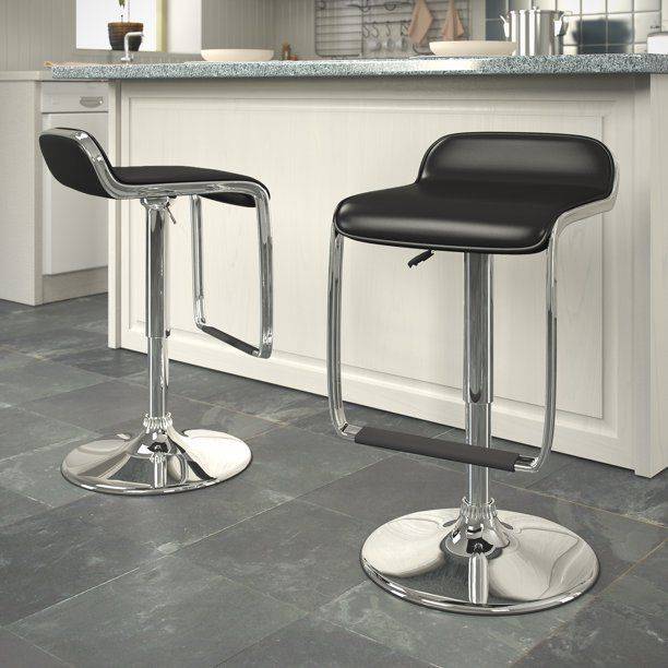 Bar Stools / Kitchen Breakfast Low Back Chairs  2 Pack