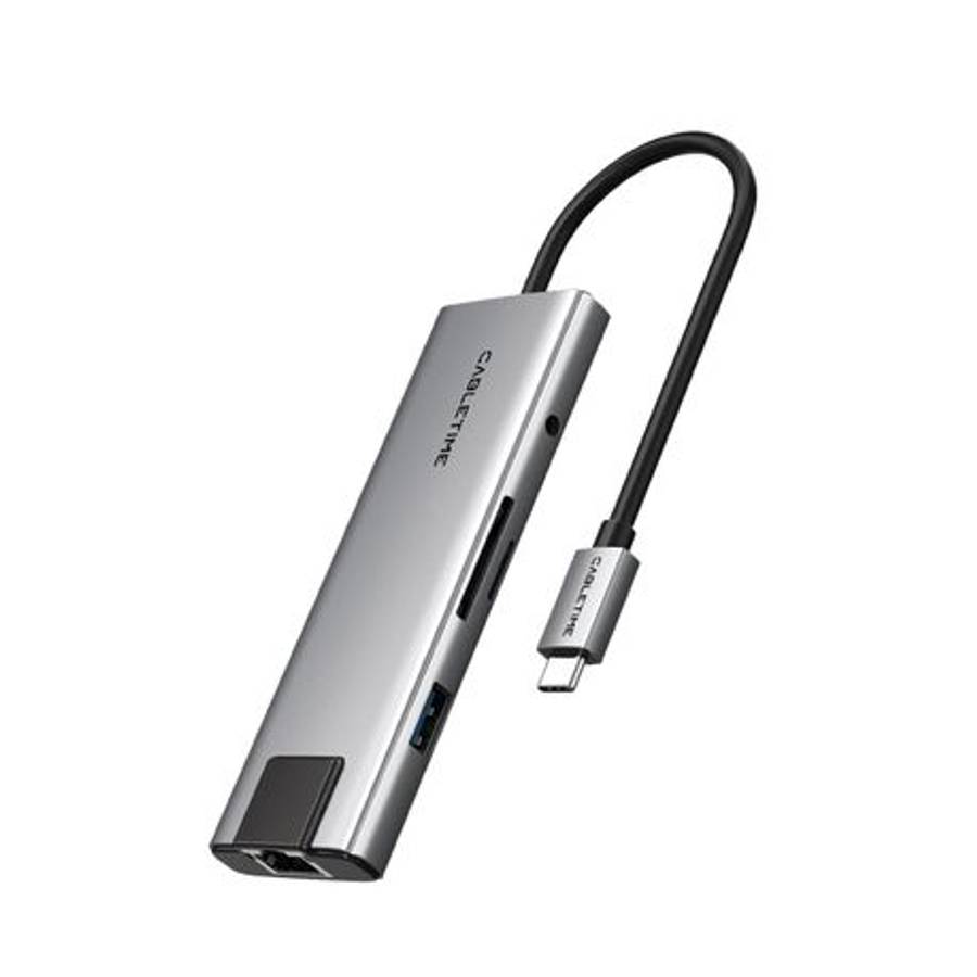 Cabletime - 9-in-1 USB-C Hub with 4K HDMI Charging Ethernet Audio Jack - Cabletime - 9-in-1 USB-C...