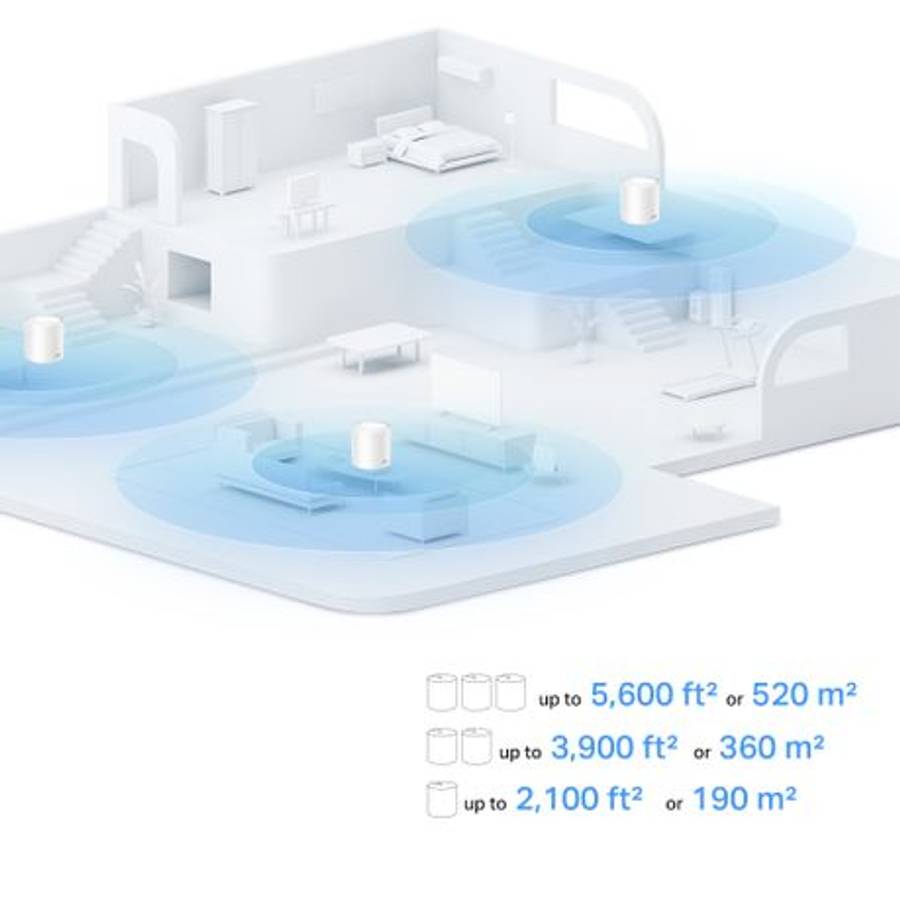 Tp-Link - Decox10 AX1500 Whole Home Mesh Wi-Fi 6 System (3-Units) - Tp-Link - Decox10 AX1500 Whol...