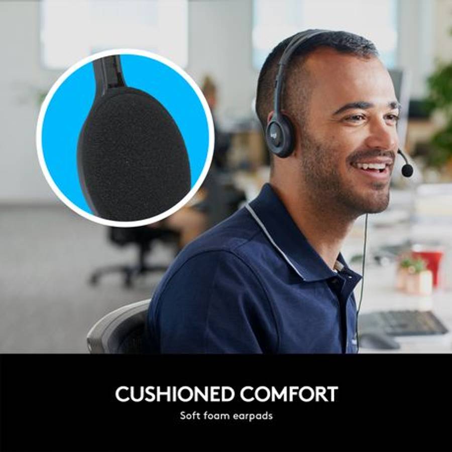 Logitech - H111 Stereo Business 3.5mm multi-device headset - Logitech - H111 Stereo Business 3.5m...