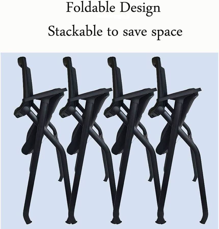 Folding Mesh Conference Chair - Ergonomic- Space-Saving - Black