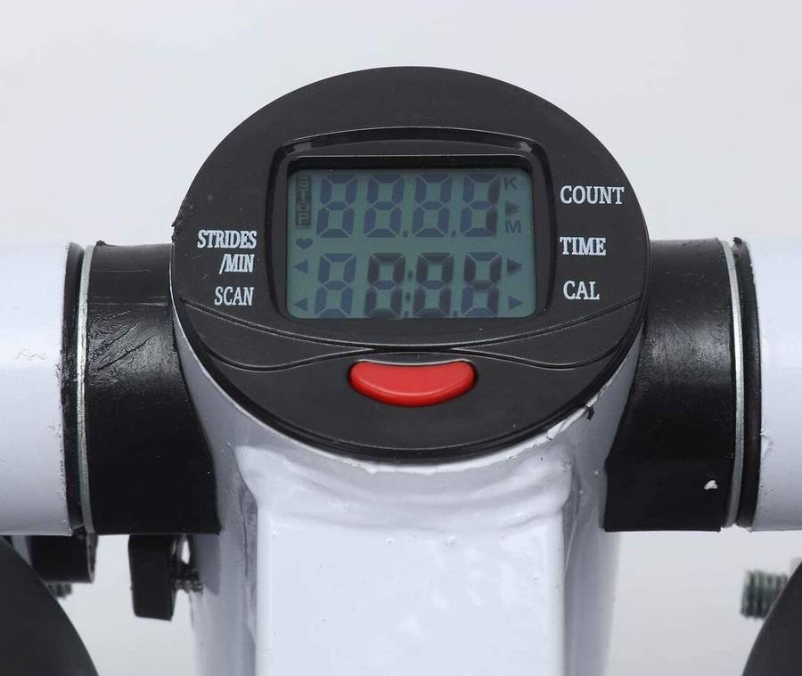 Fitness Exercise Stepper Bike with Resistance Bands-White & Black