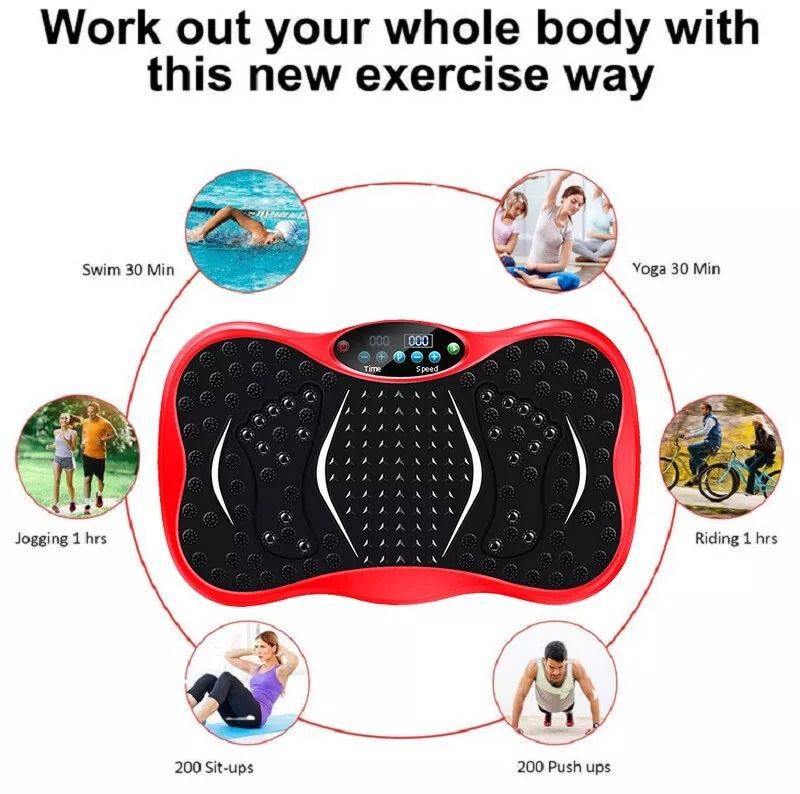 Whole Body Exercise 3D Slim Machine Vibration Plate Fitness Massager - Red