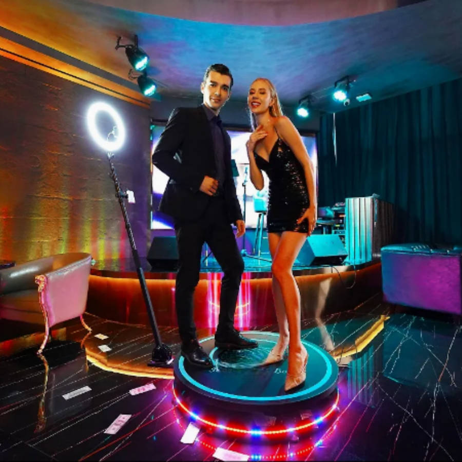 68cm 360-Degree Rotating Ring Light - Photo Booth for Perfect Shots