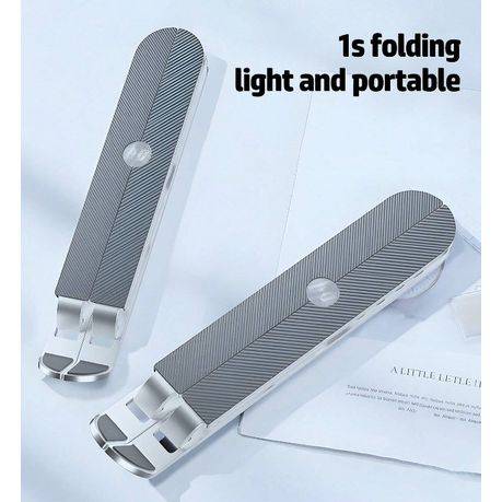 HP - Foldable Metal Laptop Stand With Multi-Gear Adjustment - Silver