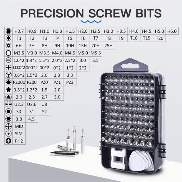 115 In 1 Set Nuts Bits  Multifunction Repair Tools