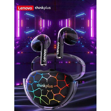 LENOVO - LP80 - RGB Lighting Transparent Design Wireless Earphones - Black