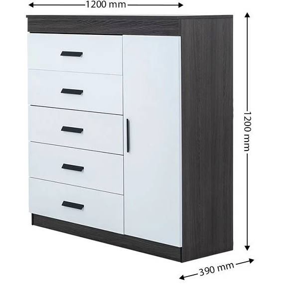 Mini Rome / Chest of drawers 5 Drawers - Brown