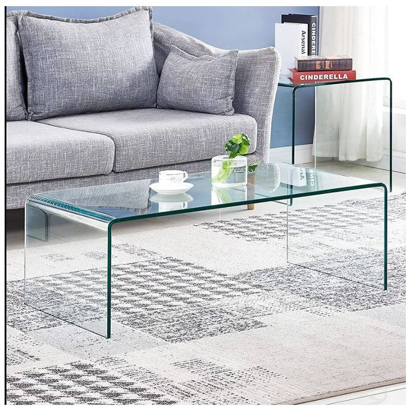 Coffee Tables - Transparent Tempered Glass 100 cm