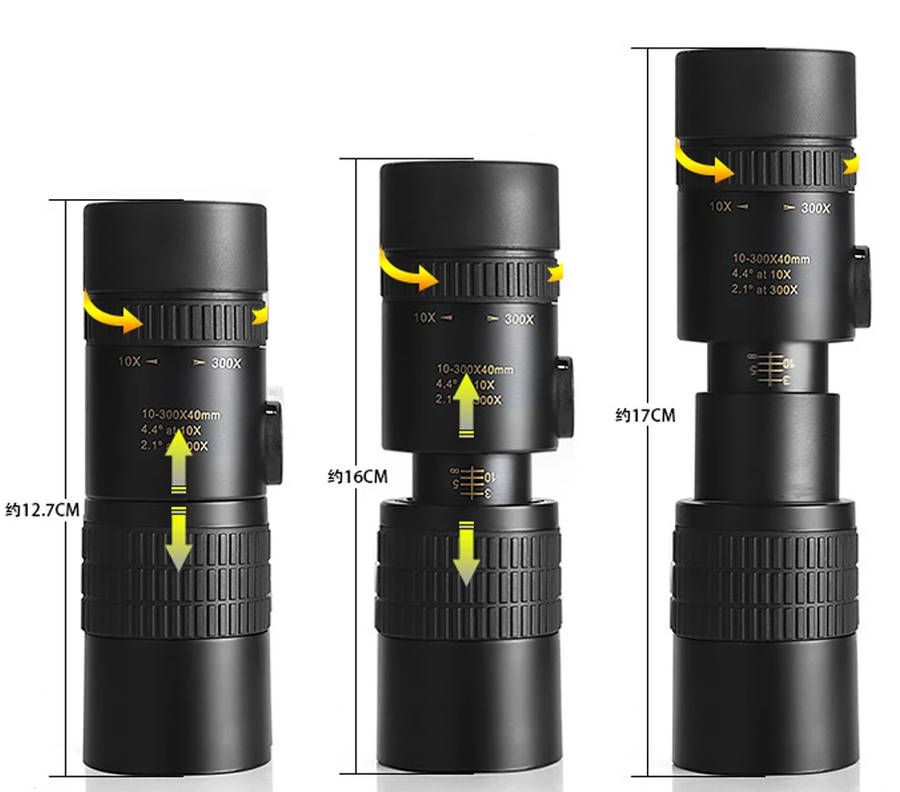 Techme 10-30x40 Zoom Professional Metal Monocular Telescope for Outdoors - OPEN BOX