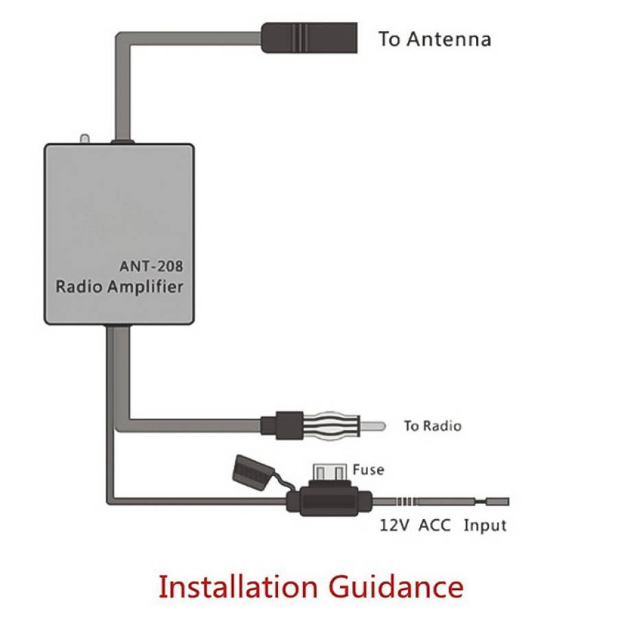 Universal 12V Radio FM Antenna Signal Amplifier Booster