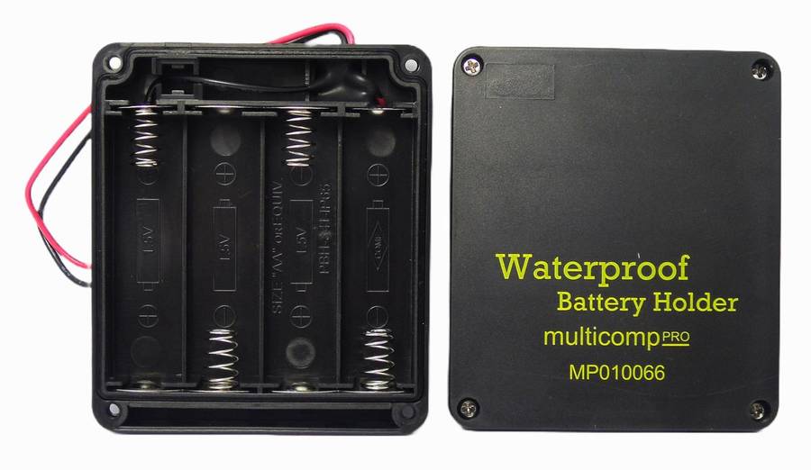Multicomp Pro (MP010066) Battery Holder - 4xAA Size, 150mm, Screw, IP65