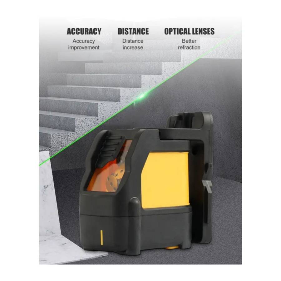 0-15m Compact Self-Leveling Laser Line With Case 3 Batteries & Work Gloves