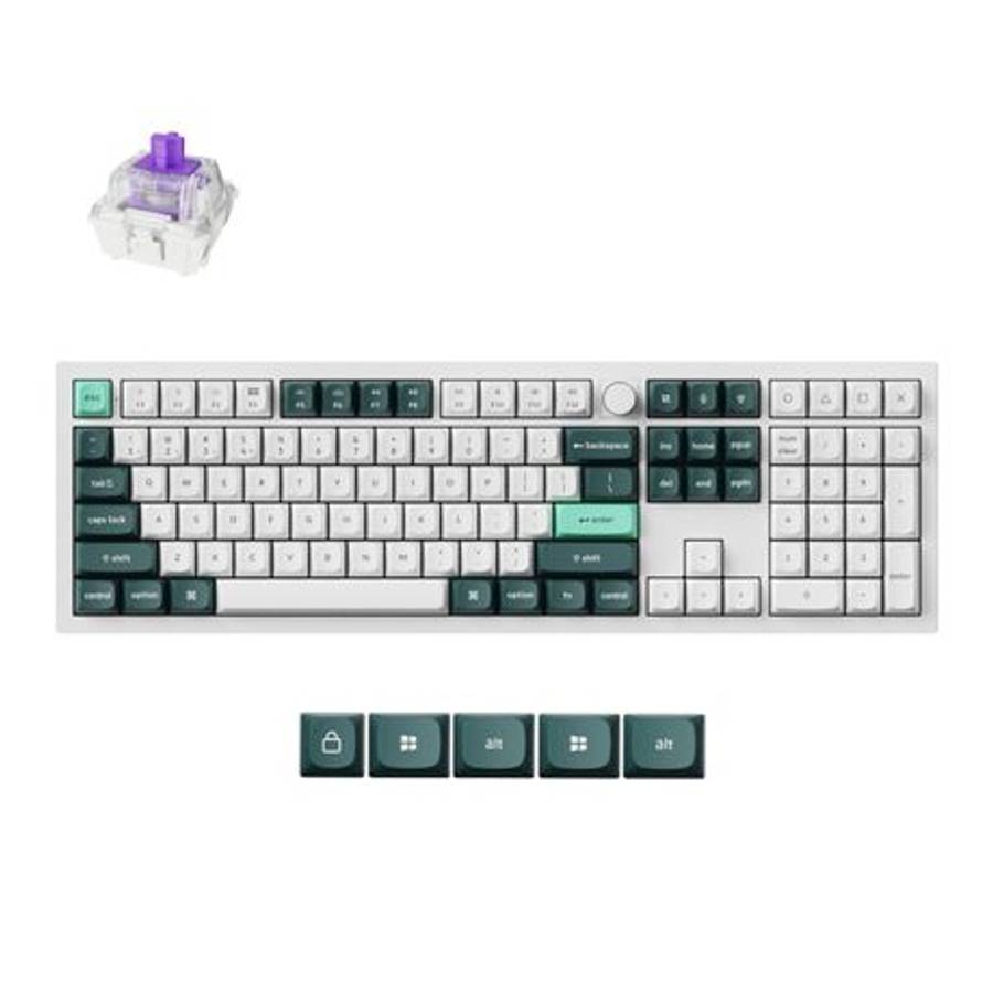 Keychron - Q6 HE QMK Full-size Wireless Custom Mechanical Keyboard (Nebula Switch)  Shell Whit...
