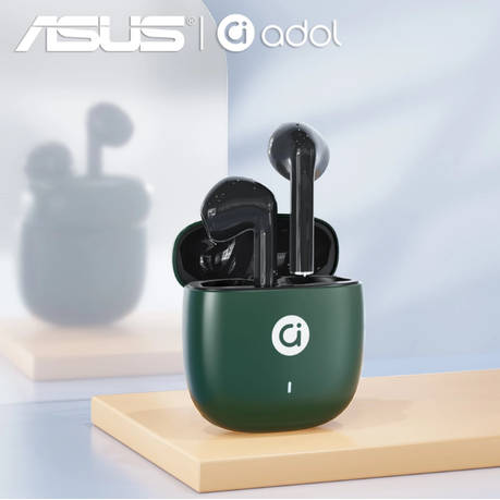 Asus - High Sound Quality Wireless Bluetooth Earbuds With Mic - Green