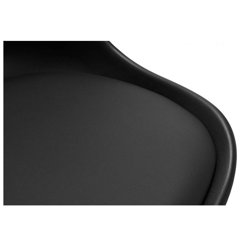 Armless Adjustable Swivel Mid-Back Task Office Chair with Wheels - Black