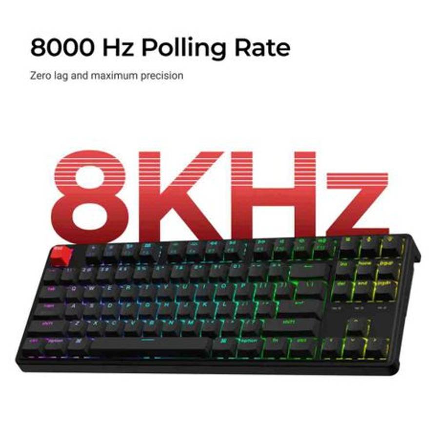 Keychron - C3 Pro 80% 8K Super Banana Switch Hot-swappable RGB Wired Custom Mechanical Keyboard -...