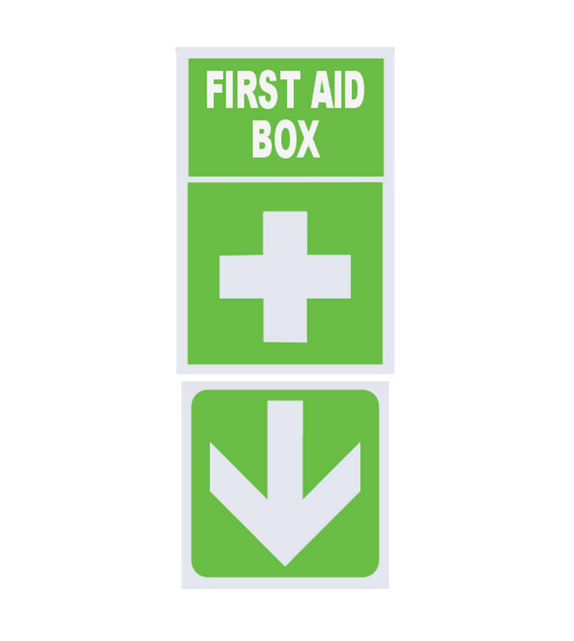 First Aid Box Safety Sign & Directional Arrow - ABS Sign Boards