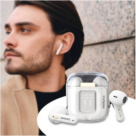 LENOVO THINKPLUS - LP6PRO - Passive Noise Cancelling Earbuds - White