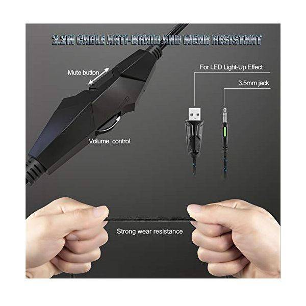 ONIKUMA K19 Gaming Headset with Mic and LED lights - Open Box