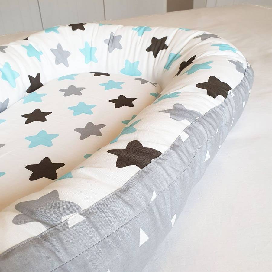 Portable Baby Nest and Co-Sleeper - Blue Stars