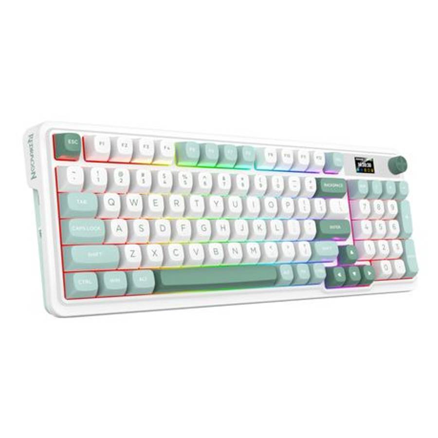 Redragon - K719WGB Galatin RGB PRO Full sized Wireless Gaming Keyboard - White - Redragon - K719W...