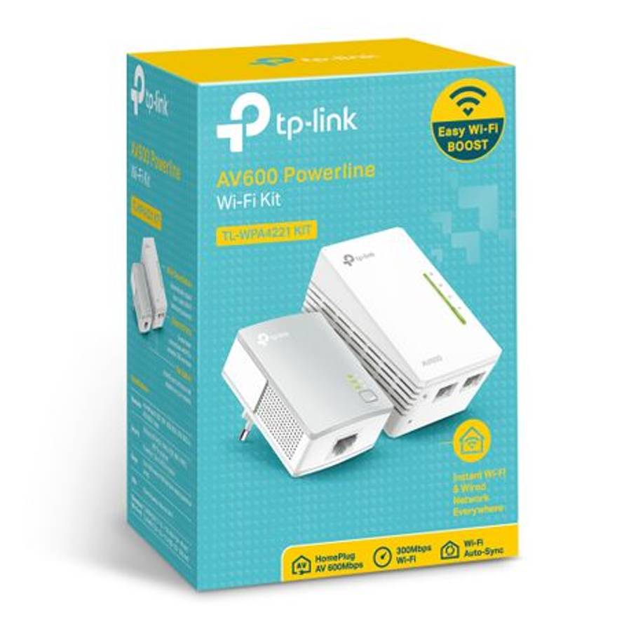 Tp-Link - WPA4221 KIT 300Mbps AV600 Wi-Fi Powerline Extender Starter Kit - Tp-Link - WPA4221 KIT ...