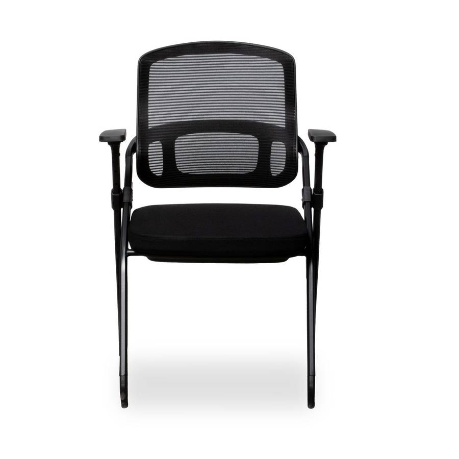 Folding Mesh Conference Chair - Ergonomic- Space-Saving - Black
