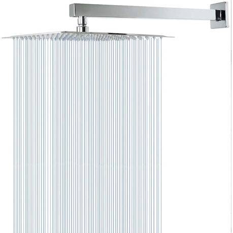 Jack Brown Unique Square Rain Fall Shower Head & Arm Set - Chrome