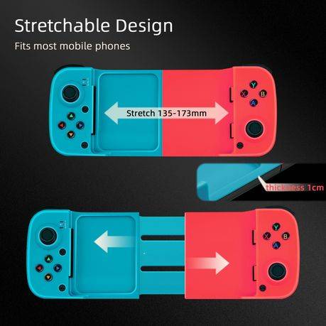 Wireless Mobile Gaming Controller For IOS/Android/PC - BSP-D3 - Red & Blue