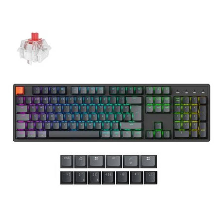 Keychron - K10 QMK Full-size RGB Wireless Custom Mechanical Keyboard V.2 (Super RED Switch)  B...
